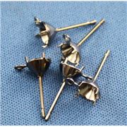 Earring Claw Stud SS24 Black Nickel with loop per pair