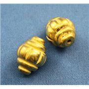 Filler Bead  Decorative Oval 15x10mm Gold ea