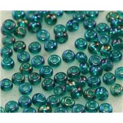 Toho Seed Bead Transparent Rainbow Teal #167BD 6/0 - Minimum 8g