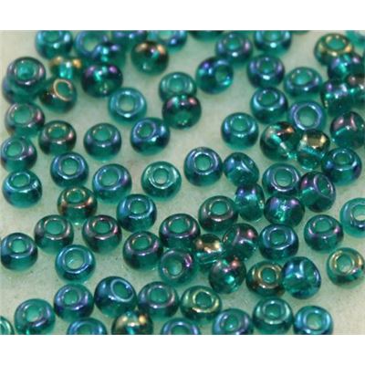 Toho Seed Bead Transparent Rainbow Teal #167BD 6/0 - Minimum 8g