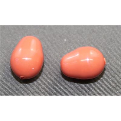 Swarovski Crystal 5821 Pearl Drop Coral 11x8mm 
