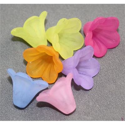 Acrylic Frosted Lily 14x10mm Assorted Colours ea.