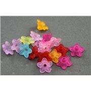 Acrylic Frosted Flower 10x4mm Assorted Colours ea.
