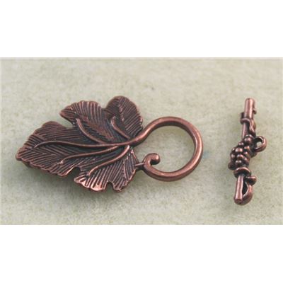 Clasp - Toggle Grape Antique Copper 38mm ea