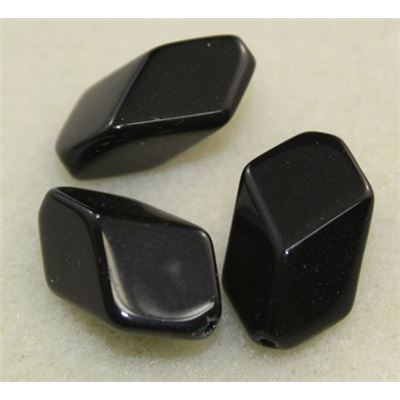  Glass Rhomboid 20x10mm Jet ea.