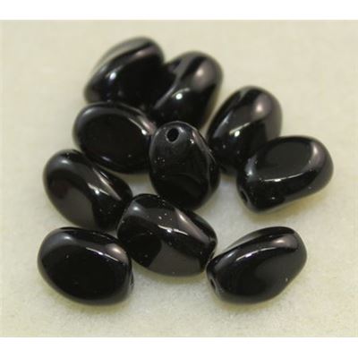 Glass Twisted Barrel 12x10mm Jet ea.