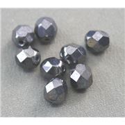 Firepolished Crystal Hematite 6mm ea