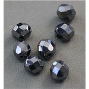 Firepolished Crystal Hematite 8mm ea