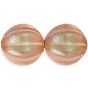 Melon Round Pearl Coat Honey Glaze 14mm