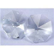 Precosia Crystal Octagon 2 hole Crystal Transparent 14mm ea