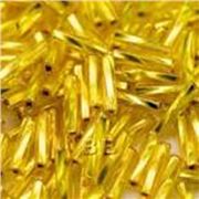 Bugle Twist Yellow Silver Lined 7mm - Minimum 12g