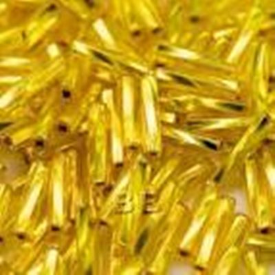 Bugle Twist Yellow Silver Lined 7mm - Minimum 12g