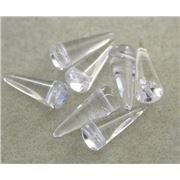  Glass Spikes 7x17mm Crystal ea.