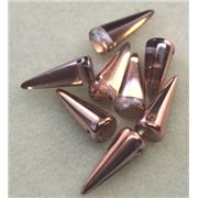 Glass Spikes 7x17mm Crystal Capri Gold ea.