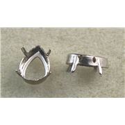 Claw Setting Pear Shaped - 4320 14x10mm Rhodium sew on 