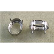 Claw Setting Oval Shaped - 4120 18x13mm Silver sew on 