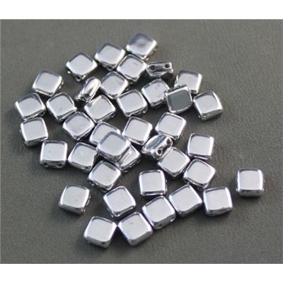 CzechMates Tile Bead 6mm Silver ea.