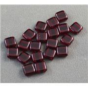 CzechMates Tile Bead 6mm Ruby ea.