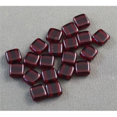 CzechMates Tile Bead 6mm Ruby ea.