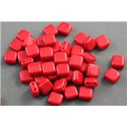 CzechMates Tile Bead 6mm Red Opaque ea.