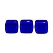 CzechMates Two Hole Tile Bead 6mm Cobalt ea.