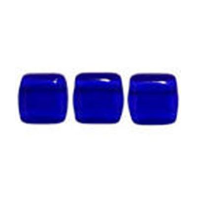 CzechMates Two Hole Tile Bead 6mm Cobalt ea.