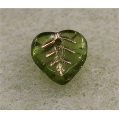 Leaf Olivine 10x10mm ea