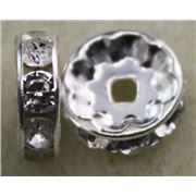 Chinese Rondelles 10mm Crystal/Silver ea.