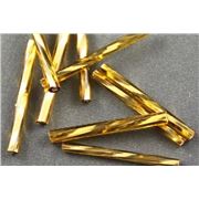 Bugle Twist Gold Silver Lined 25mm - Minimum 12gms