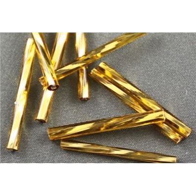 Bugle Twist Gold Silver Lined 25mm - Minimum 12gms