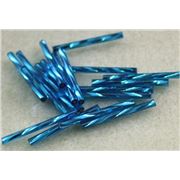 Bugle Twist Aqua Silver Lined 25mm - Minumum 12g