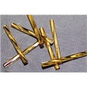 Bugle Twist Dark Gold Silver Lined 25mm - Minimum 12g