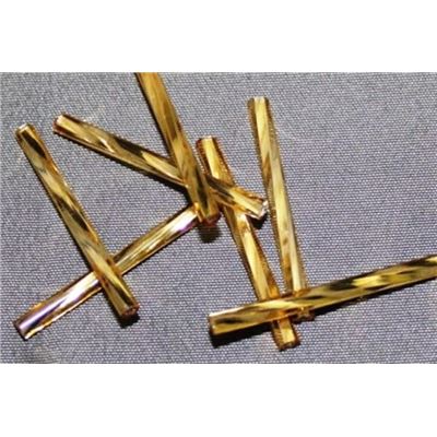 Bugle Twist Dark Gold Silver Lined 25mm - Minimum 12g