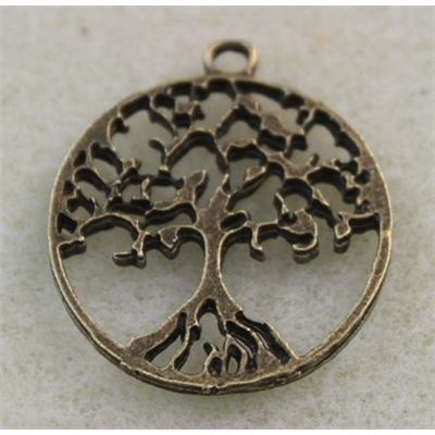 Charm  Tree Of Life Antique Brass 28mm each