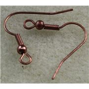 Earrings  Large hooks (per pair) Pink Copper  ea