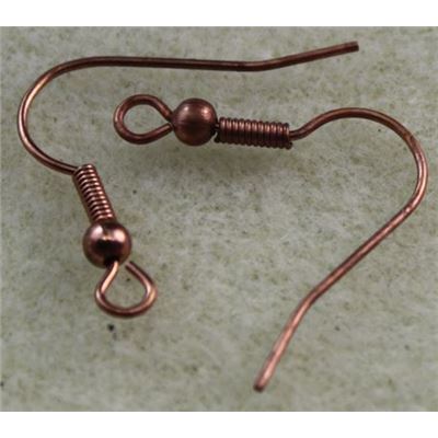 Earrings  Large hooks (per pair) Pink Copper  ea