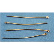 Eye Pins  Thick Pink Copper 50mm ea