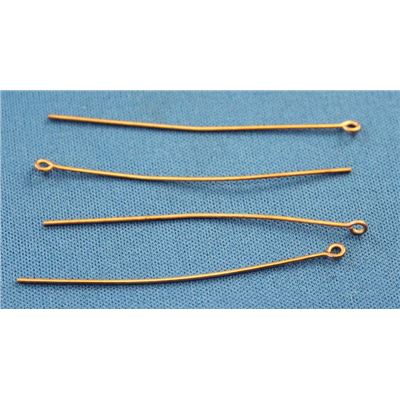 Eye Pins  Thick Pink Copper 50mm ea