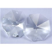 Preciosa Crystal  Octagon 2 hole Crystal Transparent 20mm ea