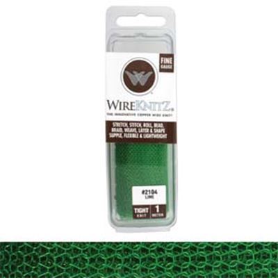 WireKnitz Stretch Copper Wire Knit Chartreuse-Fine gauge 22.5cm ea.