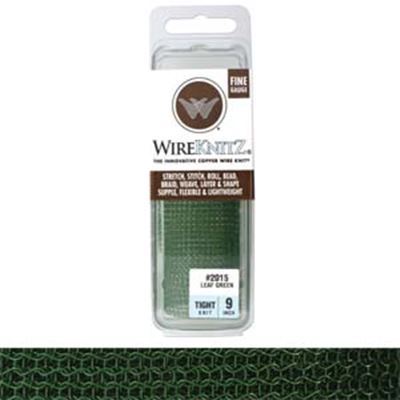 WireKnitz Stretch Copper Wire Knit Leaf Green-Fine gauge 22.5cm ea.