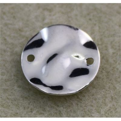 Hammerstone Disk 14mm 2 Strand Silver Plate ea