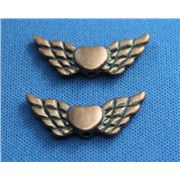 Angel Wings - Heart Wings Antique Copper 22x9mm ea