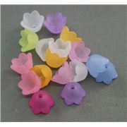 Acrylic Frosted Flower Bead Caps 10x7mm Assorted Colours ea.