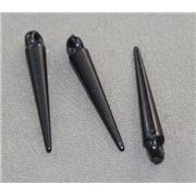 Metallised Plastic Spikes 22 x 3 mm Black ea