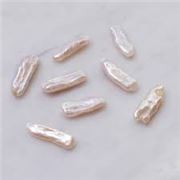 Freshwater Pearl Stick Pearl White Approx 15x5mm centre drilled each.