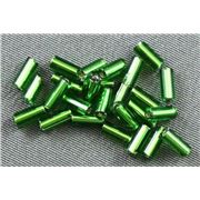 Bugle Emerald Silver Lined 4mm - Minimum 12g