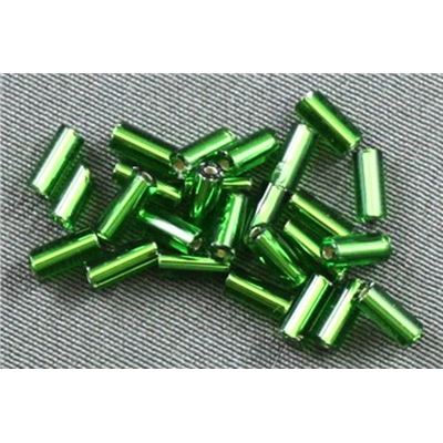 Bugle Emerald Silver Lined 4mm - Minimum 12g
