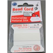 Griffin Silk Cord  with Needle White 0.060mm ea