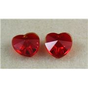 Chinese Crystal Heart Light Siam 15mm